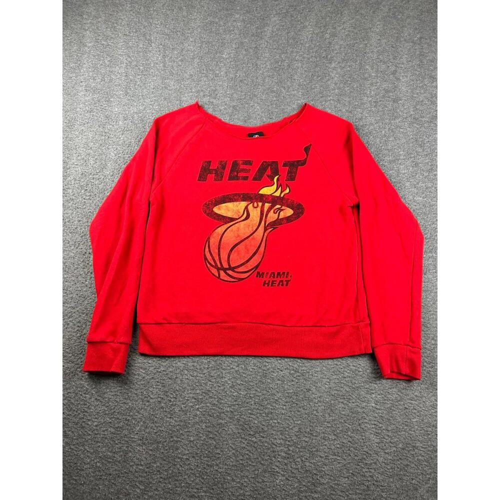 NBA Women's Sweater Size Large‎ Miami Heat Red Sweatshirt Crewneck Cozy